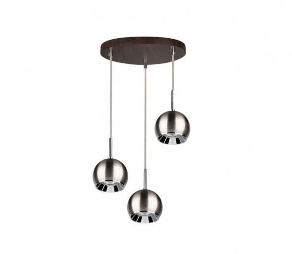 Spot-Light 5141376R - LED Żyrandol na lince BALL WOOD 3xGU10/5W/230V