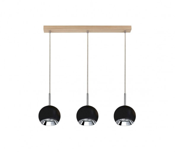 Spot-Light 5143374 - LED Żyrandol na lince BALL WOOD 3xGU10/5W/230V