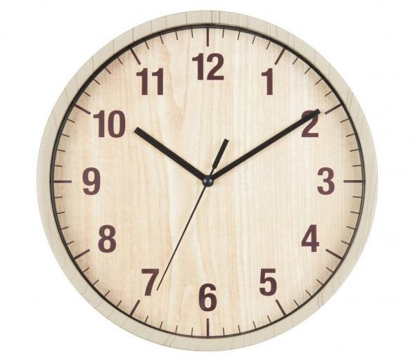 Zegar ścienny 1xAA 25 cm beżowy