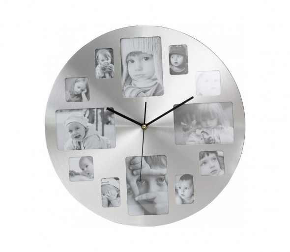 Zegar ścienny z ramkami do zdjęć 1×AA