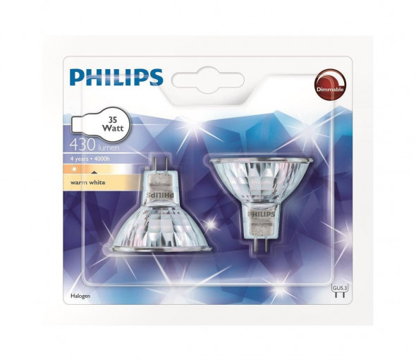 ZESTAW 2x Przemysłowa żarówka halogenowa Philips GU5,3/35W/12V