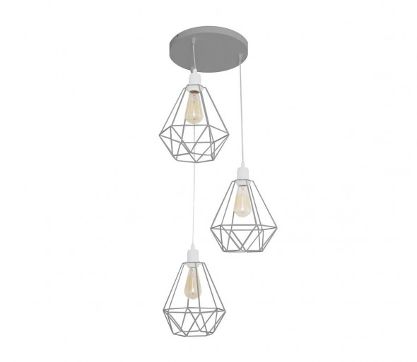 Żyrandol KARO 3xE27/60W/230V szary