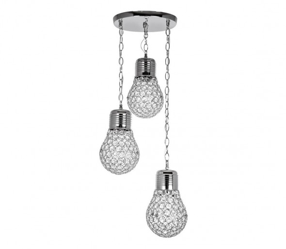 Żyrandol kryształowy na łańcuchu 3xE27/60W/230V
