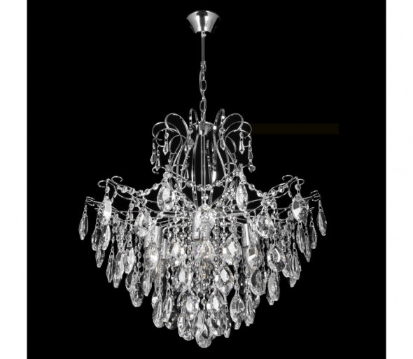 Żyrandol kryształowy na łańcuchu 6xE27/60W/230V