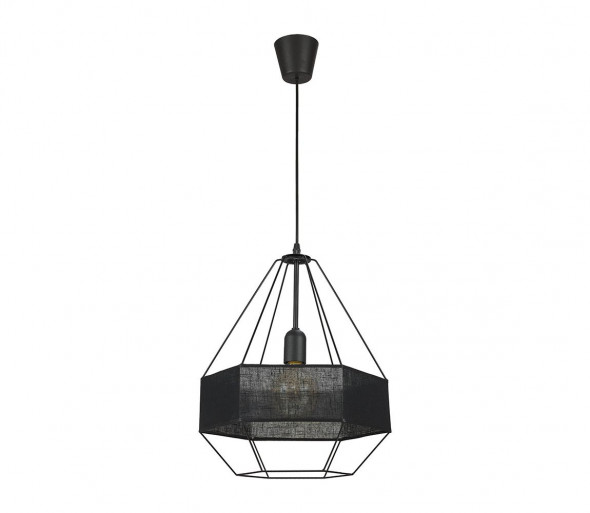 Żyrandol na drucie CRISTAL NEW 1xE27/60W/230V czarny