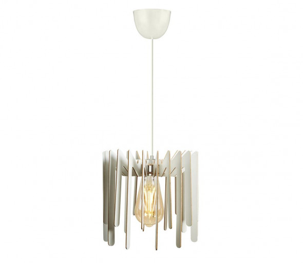 Żyrandol na lince 1xE27/60W/230V biały śr. 23 cm drewno