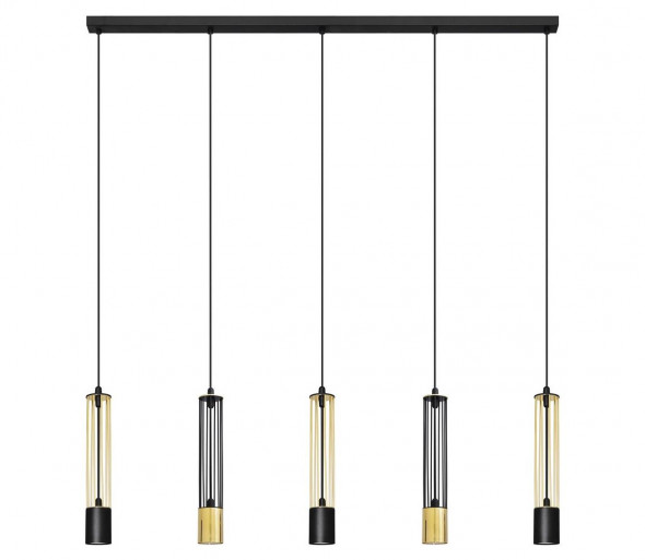 Żyrandol na lince BARS 5xGU10/20W/230V czarny/złoty