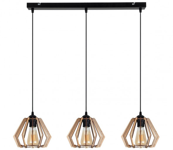 Żyrandol na lince BERGO 3xE27/60W/230V czarny