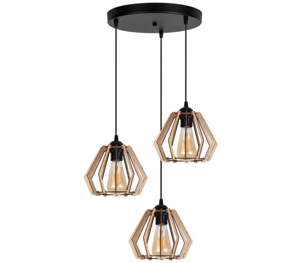 Żyrandol na lince BERGO 3xE27/60W/230V czarny