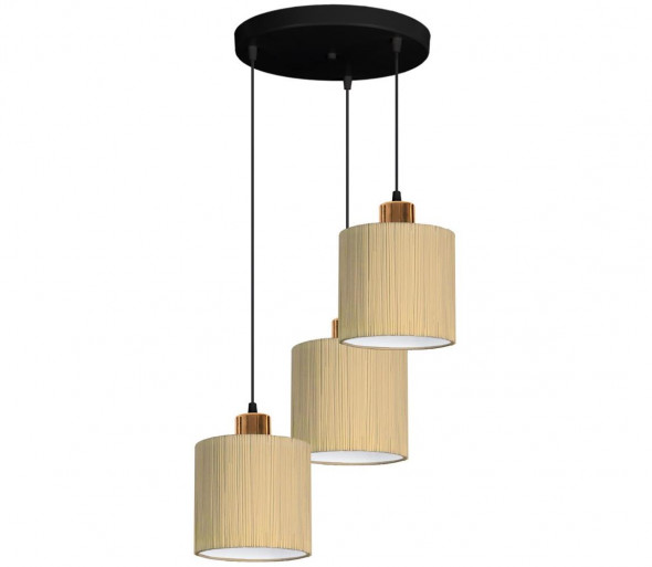 Żyrandol na lince BIZO 3xE27/60W/230V beżowy/miedź