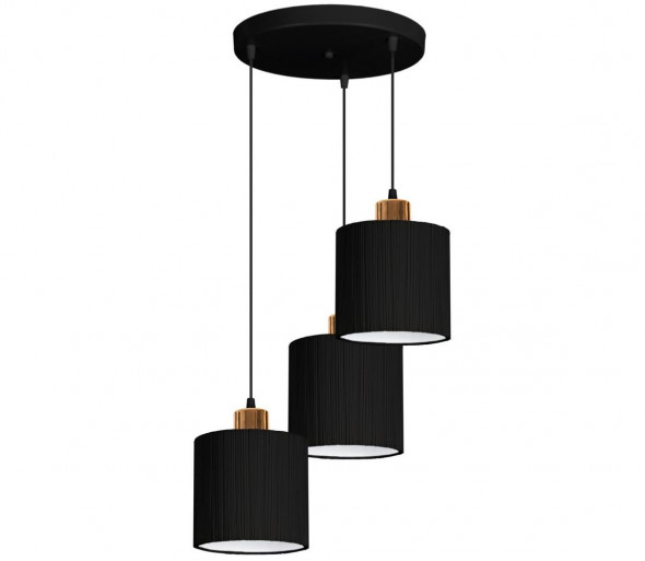 Żyrandol na lince BIZO 3xE27/60W/230V czarny/miedź