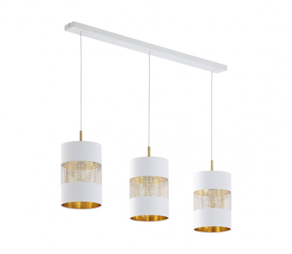 Żyrandol na lince BOGART 3xE27/15W/230V biały/złoty