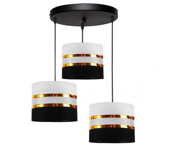 Żyrandol na lince CORAL 3xE27/60W/230V czarno-biały