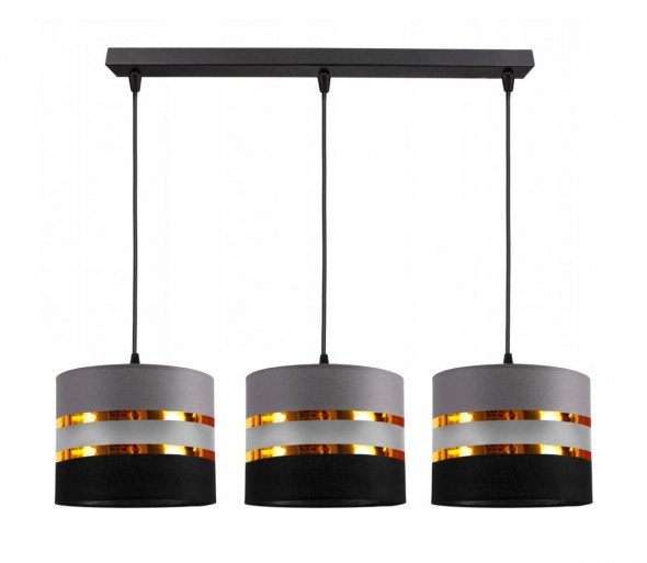 Żyrandol na lince CORAL 3xE27/60W/230V czarno-szary