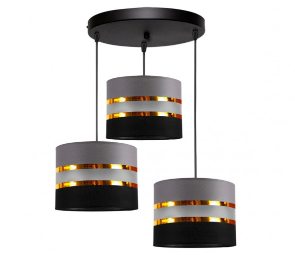 Żyrandol na lince CORAL 3xE27/60W/230V czarno-szary