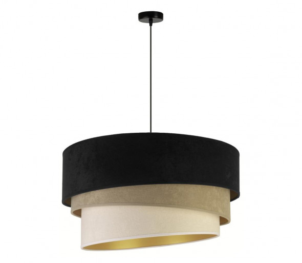 Żyrandol na lince DEVON 1xE27/40W/230V czarny/beżowy