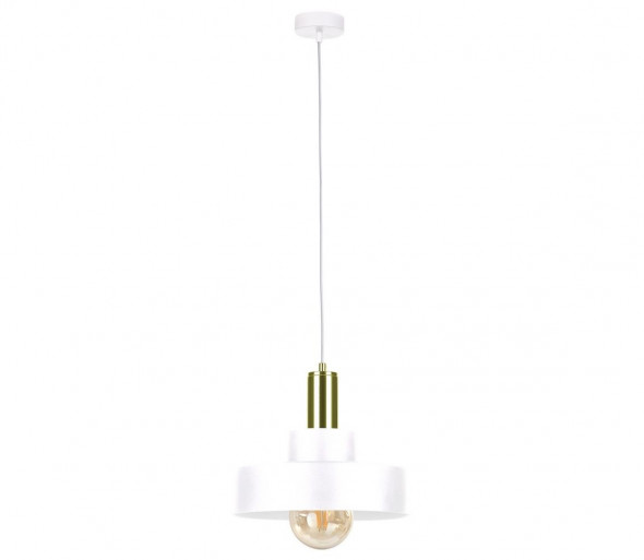Żyrandol na lince IZA 1xE27/60W/230V biały/złoty