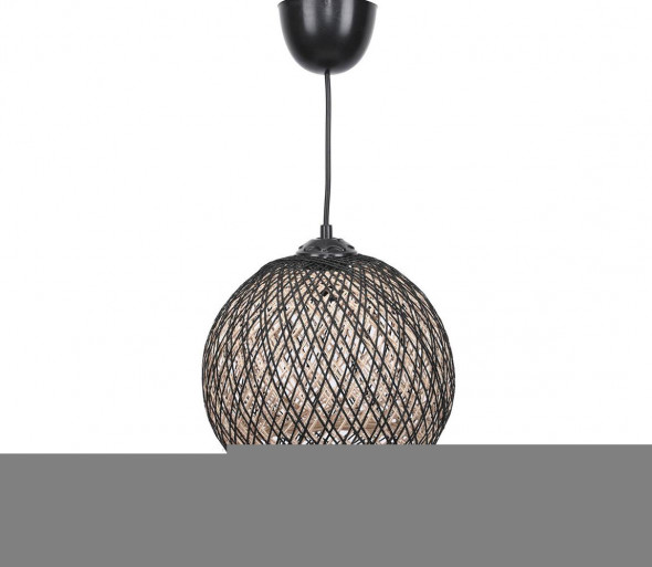 Żyrandol na lince JUTE 1xE27/60W/230V czarny