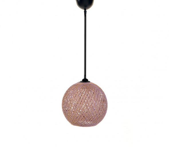 Żyrandol na lince JUTE 1xE27/60W/230V różowy