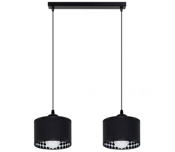 Żyrandol na lince LORI 2xE27/60W/230V czarny