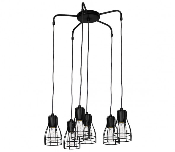 Żyrandol na lince MARION BLACK 6xE27/60W/230V