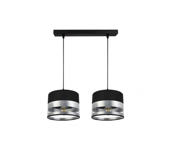 Żyrandol na lince MILO 2xE27/60W/230V srebrny/czarny