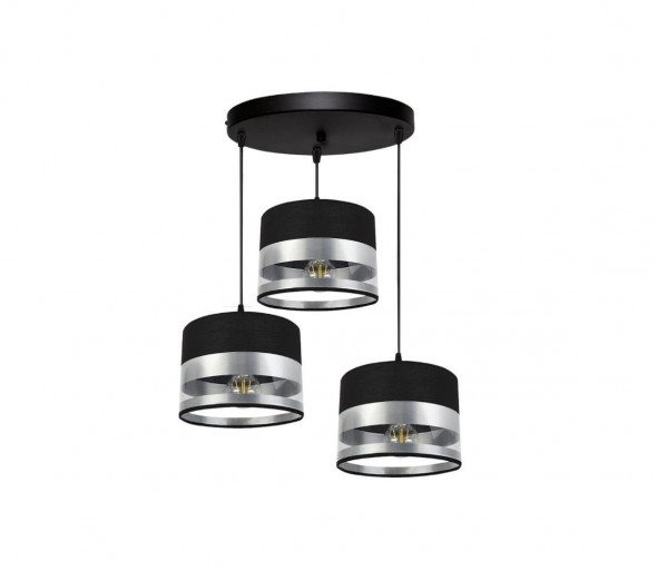 Żyrandol na lince MILO 3xE27/60W/230V srebrny/czarny