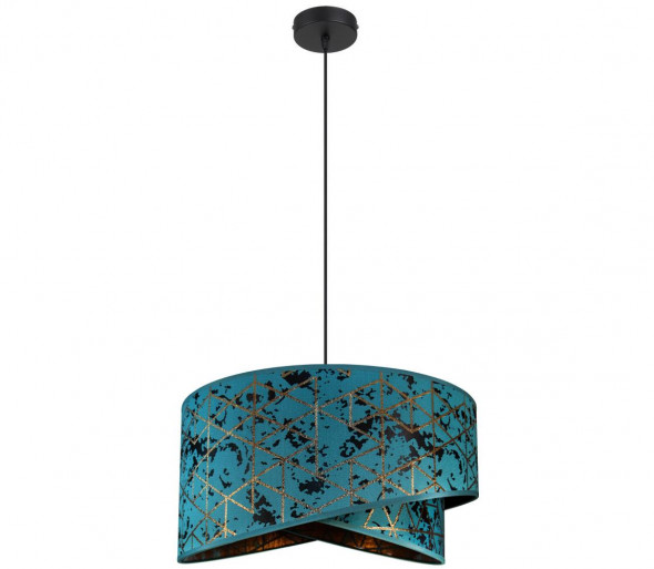 Żyrandol na lince REZO 1xE27/60W/230V turkusowy