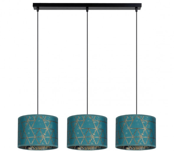 Żyrandol na lince REZO 3xE27/60W/230V turkusowy