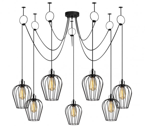 Żyrandol na lince TEL 7xE27/40W/230V