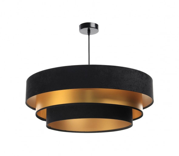 Żyrandol na lince TRINITI 1xE27/60W/230V czarny/złoty