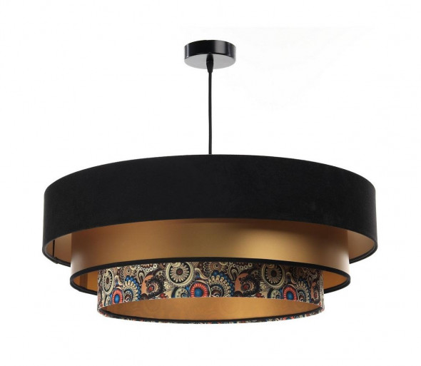 Żyrandol na lince TRINITI 1xE27/60W/230V czarny/złoty