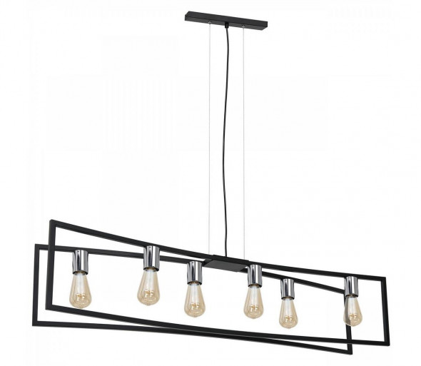 Żyrandol na lince TUNJA 6xE27/60W/230V czarny/chrom