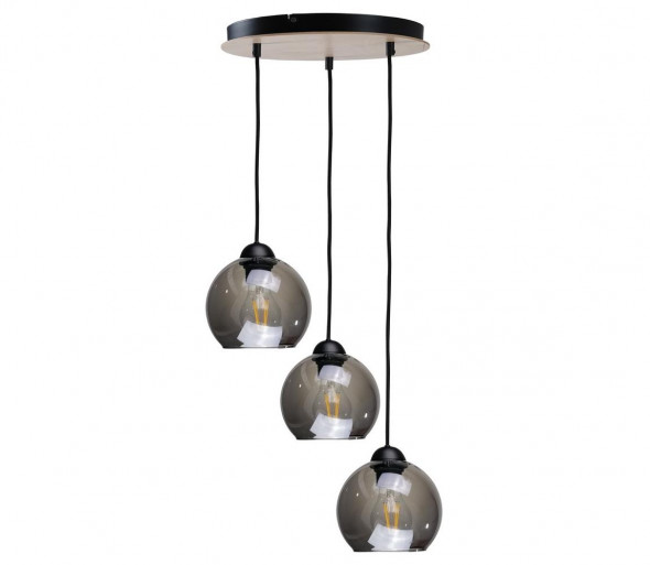 Żyrandol na lince UNO WOOD 3xE27/60W/230V czarny/brązowy