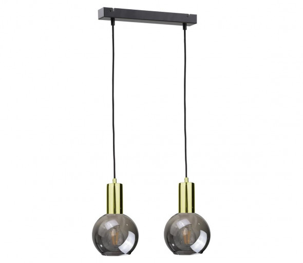 Żyrandol na lince UPRA 2xE27/60W/230V czarny/złoty