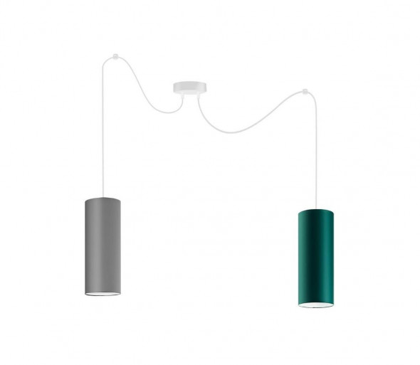 Żyrandol na lince ZIK 2xE27/40W/230V szary/zielony