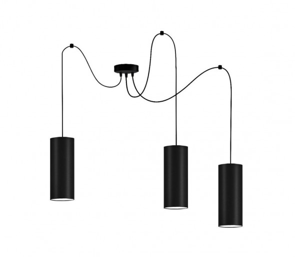 Żyrandol na lince ZIK 3xE27/40W/230V czarny