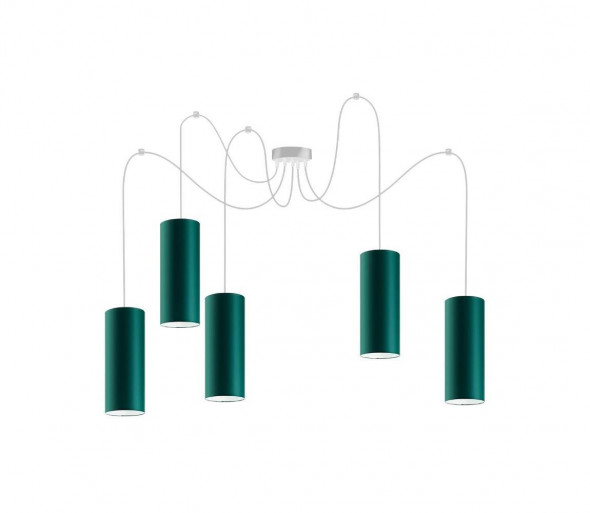 Żyrandol na lince ZIK 5xE27/40W/230V zielony