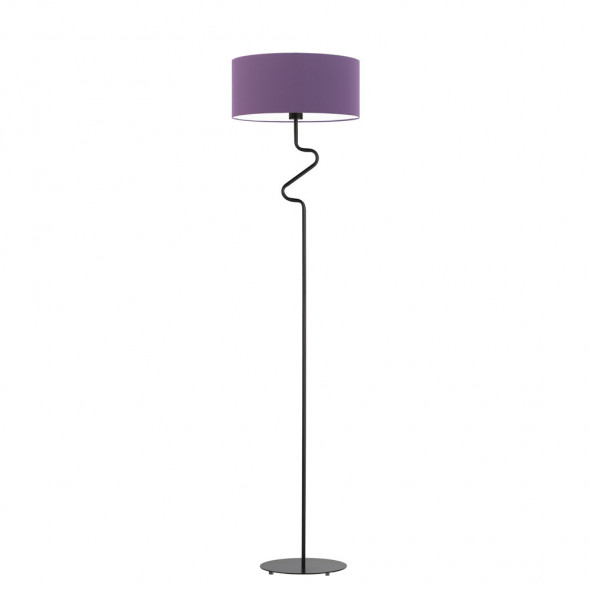 Czarna lampa podłogowa z fioletowym kloszem MORONI WYSYŁKA 24H
