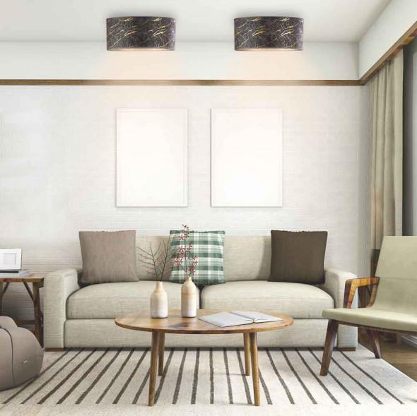 Lampa sufitowa z tkaninowym abażurem imitującym marmur DUBAJ MARMUR fi - 30 cm WYSYŁKA 24H