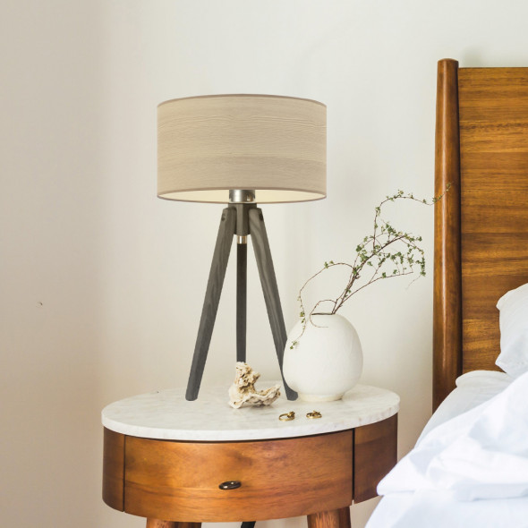 Nowoczesna lampka nocna SABA ECO z drewnianym abażurem WYSYŁKA 24H