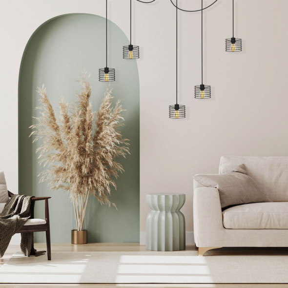 Pięcioramienny żyrandol industrialny ALAMOS L5 - regulowane przewody WYSYŁKA 24H