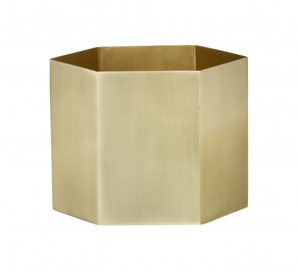 Doniczka mosiężna HEXAGON - ferm LIVING 10 x 9 cm | S