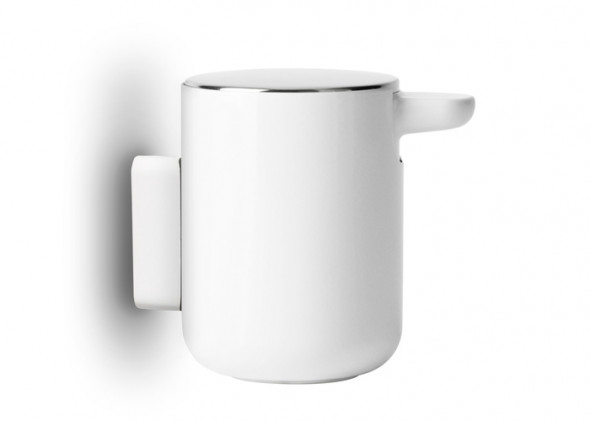 Dozownik do mydła z pompką biały - MENU | ścienny