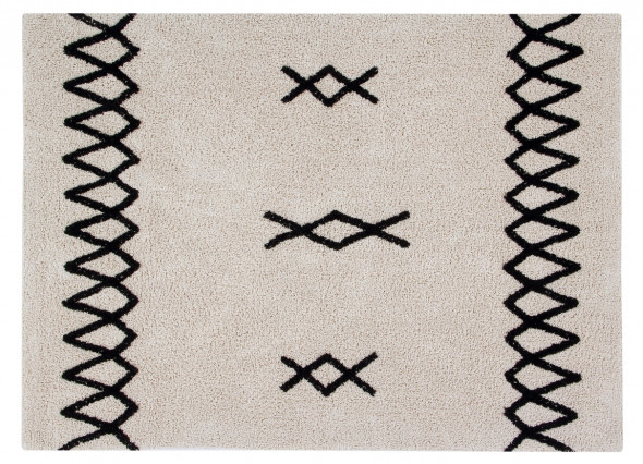 Dywan bawełniany ATLAS Natural - Lorena Canals black | czarny