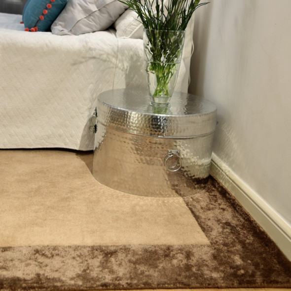 Dywan wełniany BORDERED RUG - White Oaks Grey, 250 x 350 cm