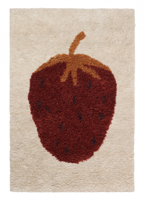 Dywan wełniany FRUITICANA truskawka - ferm LIVING 120 x 180 cm