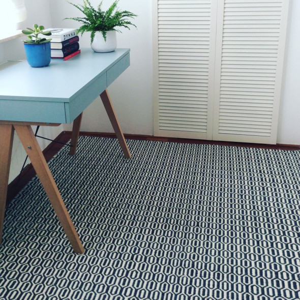 Dywan wełniany PADLOCK - White Oaks Blue, 250 x 350 cm