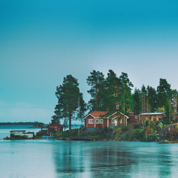 Fototapeta REBEL WALLS | SCANDINAVIA Cottage Island
