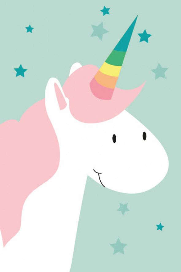 JEDNOROŻEC | plakat do pokoju dziecięcego - Pastelowelove